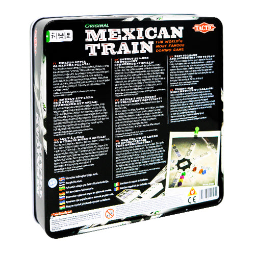 Mexican Train in Tin  91 double 12 dominoes
