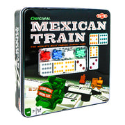 Mexican Train in Tin  91 double 12 dominoes