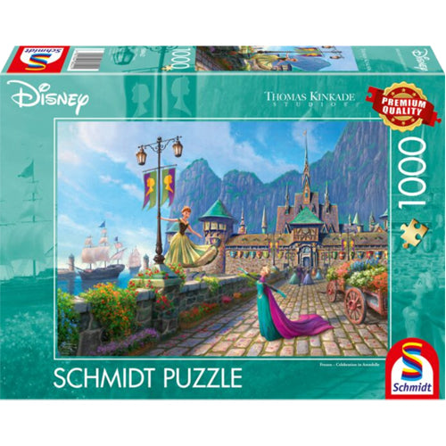 Thomas Kinkade: Disney Frozen Celebrating in Arendelle Puzzle - 1000 Pieces