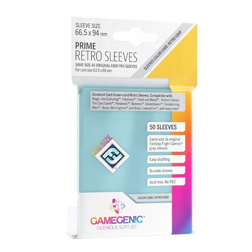 Gamegenic Prime Retro Card Sleeves: Clear (50)